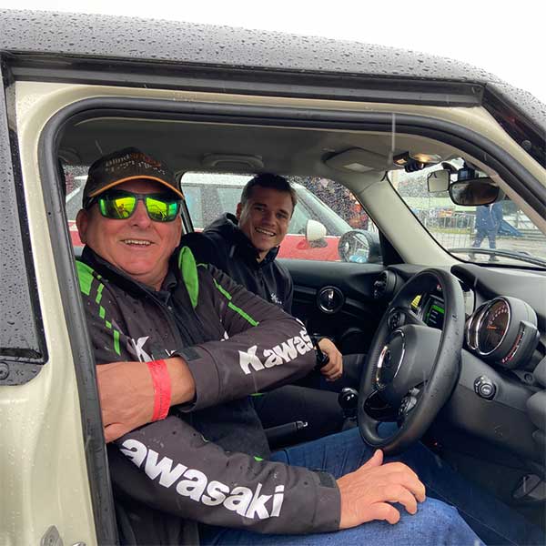 Smiling Driver In Car At Blind Speed Track Day